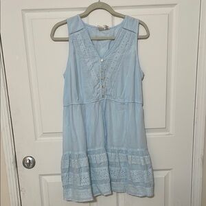 Joie Blue Tie Front Ruffled Sundress